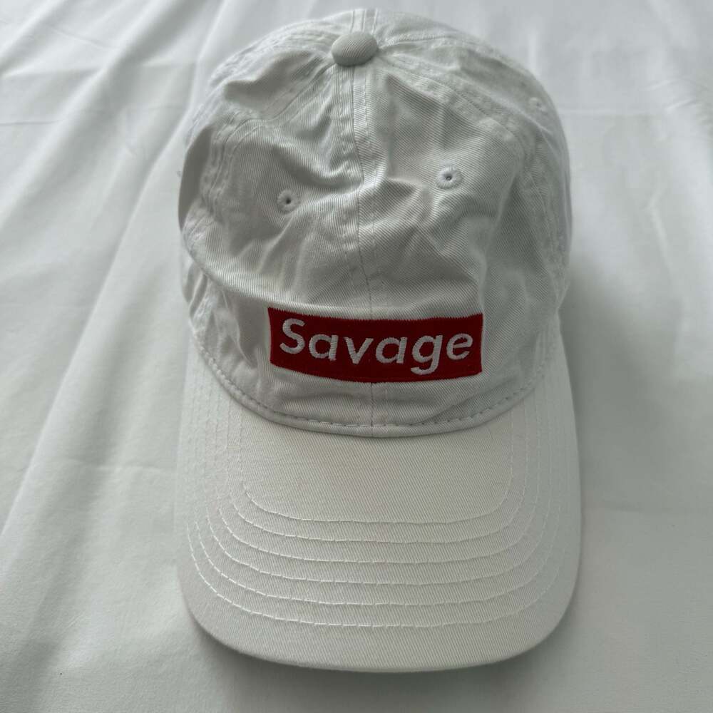 Chok.Lids Savage Box Logo White Dad Hat